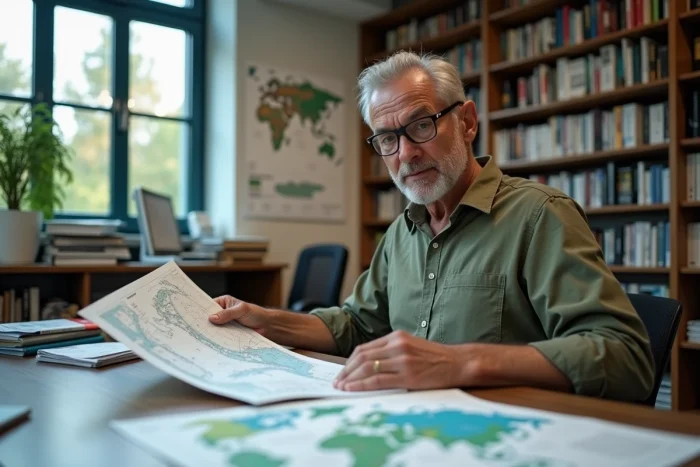 Chercheur en démographie étudiant des cartes mondiales sur les structures familiales et les pratiques matrimoniales consanguines dans différentes régions du monde