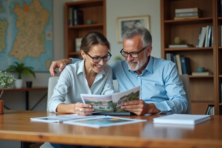 Couple français en réunion pour achat immobilier au Portugal