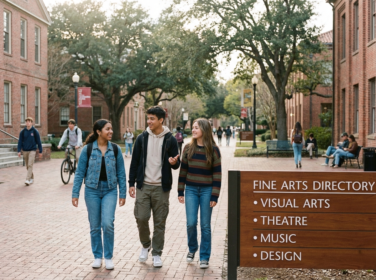 Trois lycéens discutent en marchant dans une cour d
