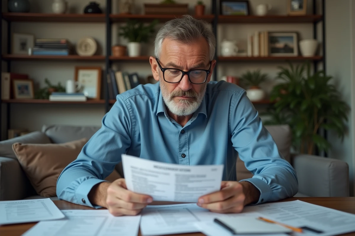 Homme vérifiant ses réservations de voyage à son bureau