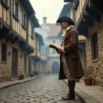 Marchand français du 18e siècle dans Rennes ancienne