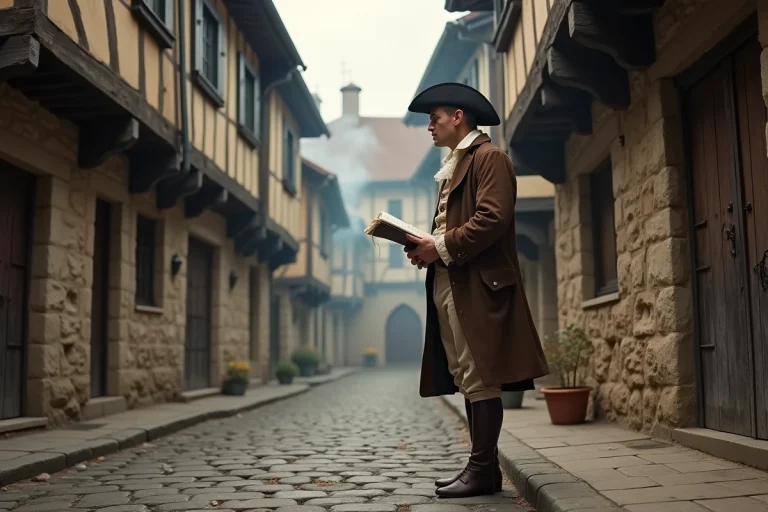 Marchand français du 18e siècle dans Rennes ancienne